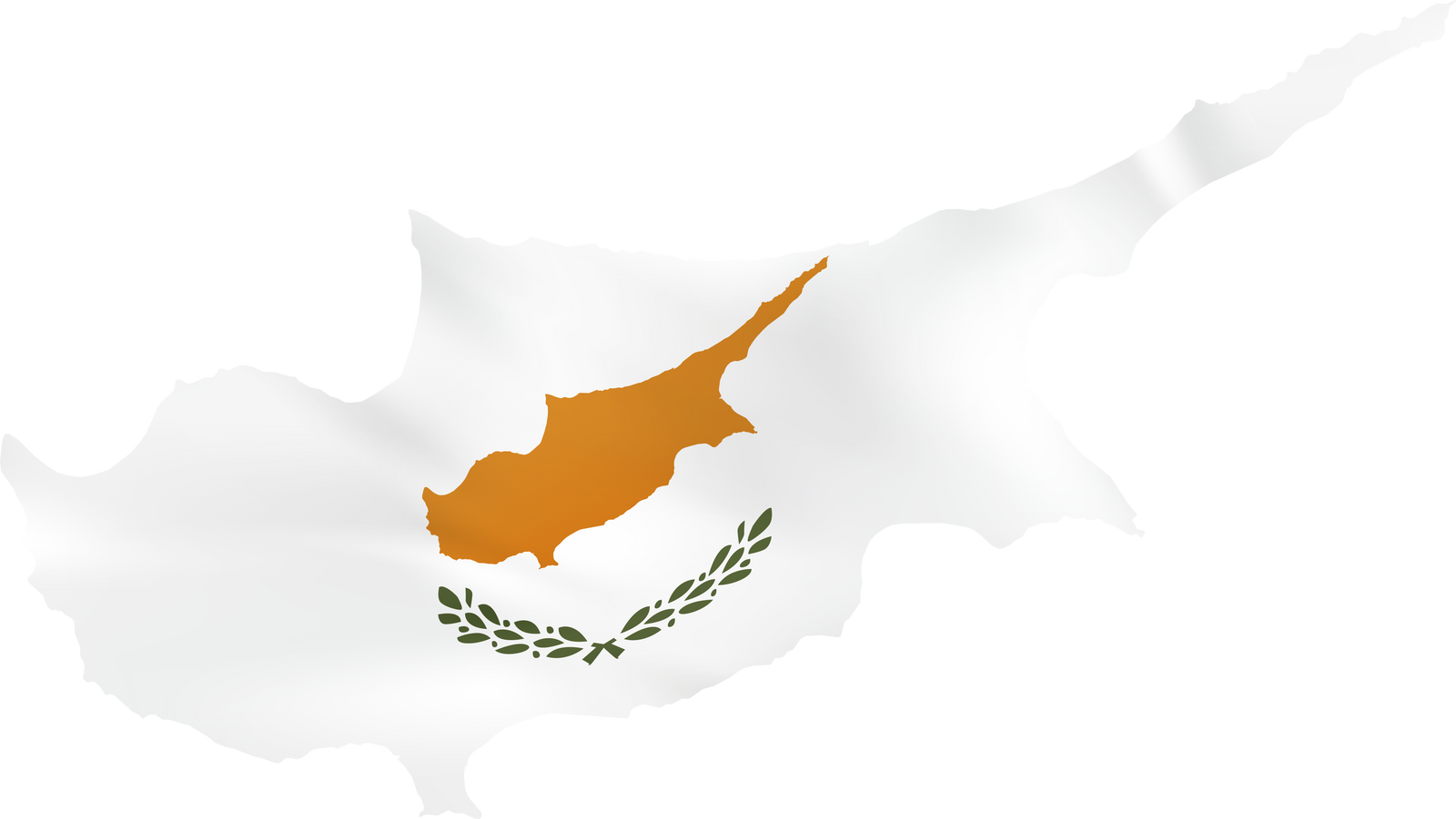 Cyprus map with waving flag.